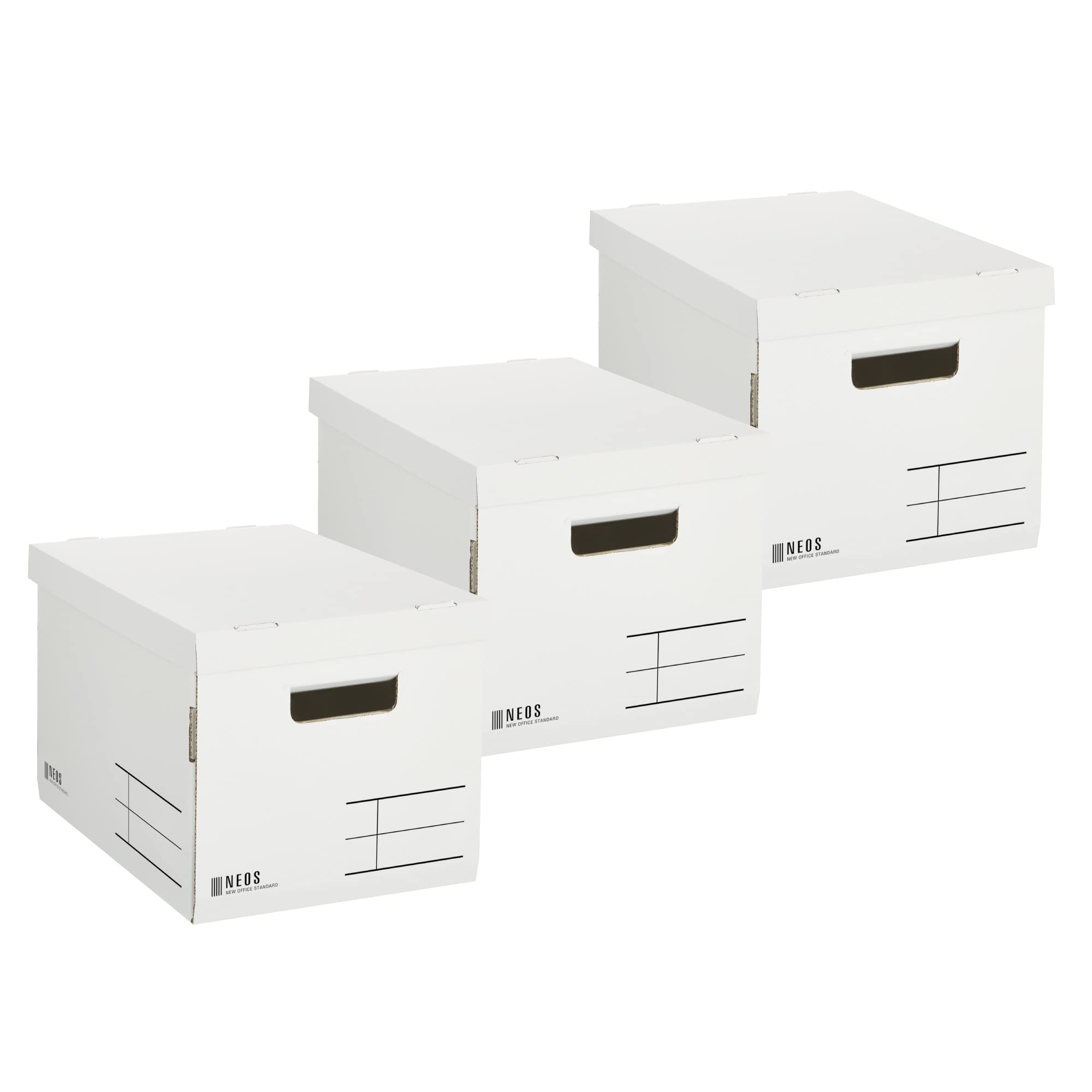 

KOKUYO Storage Box NEOS Regular Size with Lid Set of 3 White AMFU-NE983WX3