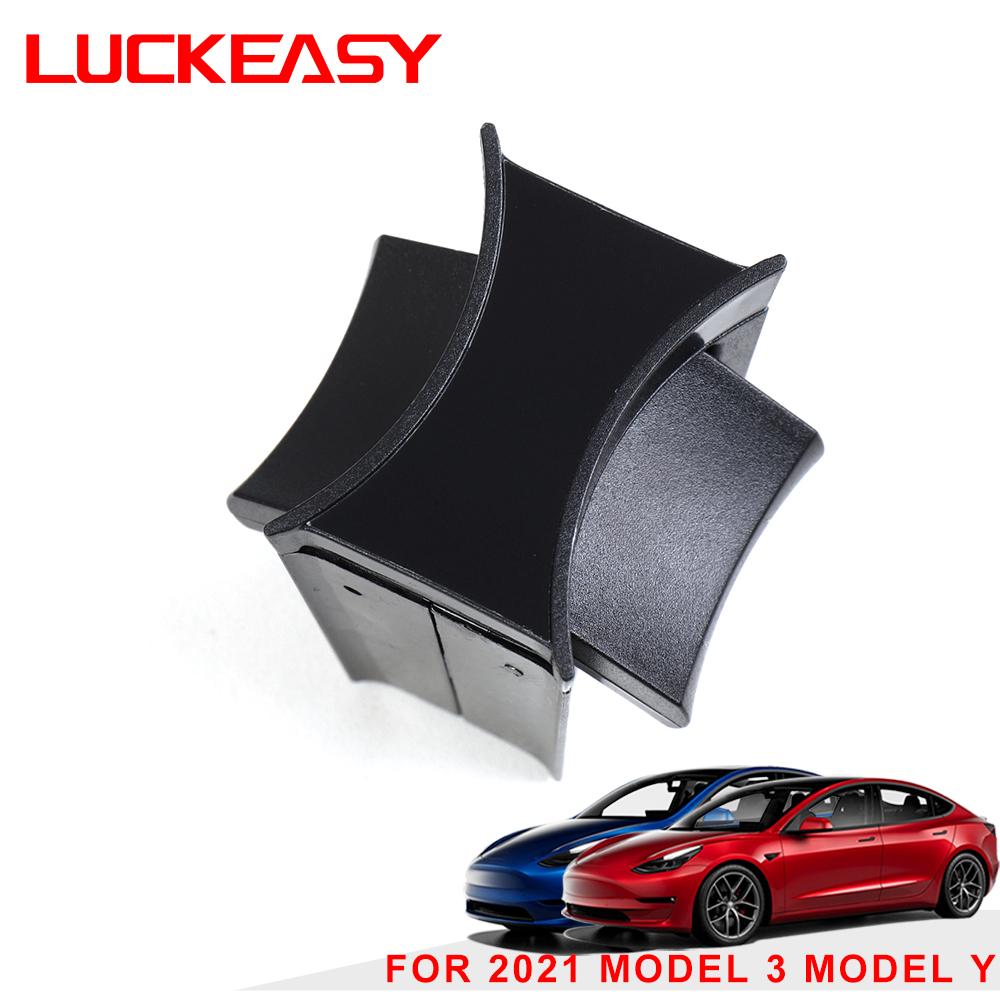 LUCKEASY dla Tesla Model 3 Y 2017-2023 samochodowe gniazdo na kubek z wodą ogranicznik poślizgu klip ABS uchwyt na kubek klip Limiter akcesoria Model