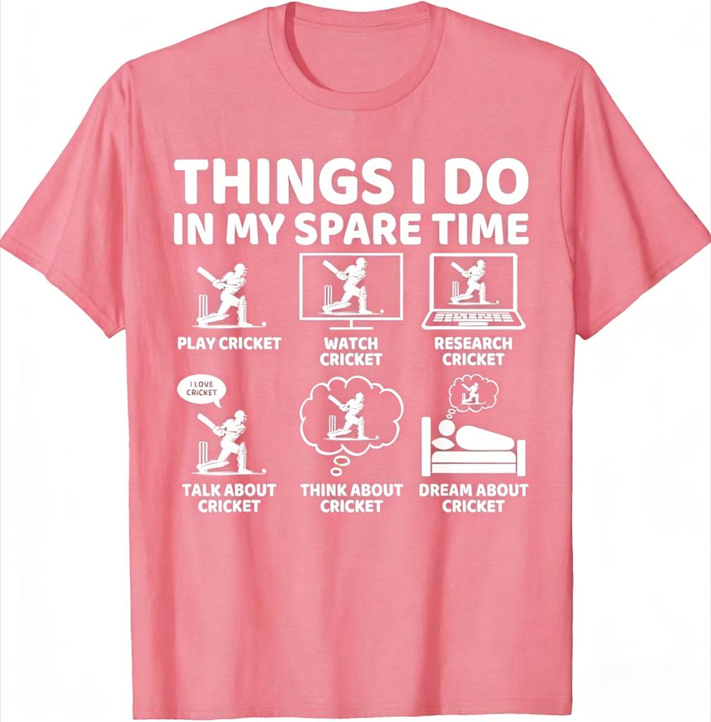 Things I Do In My Spare Time Funny Cricket Lover and Player TShirt Tee Clothes Unisexs Clothing and Womens 2026 New Summer