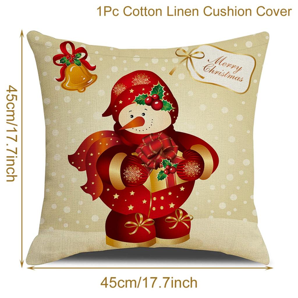 Christmas Cushion Cover Merry Christmas Home Decoration Santa Pillowcase Ornament Navidad 2023 Happy New Year 2024