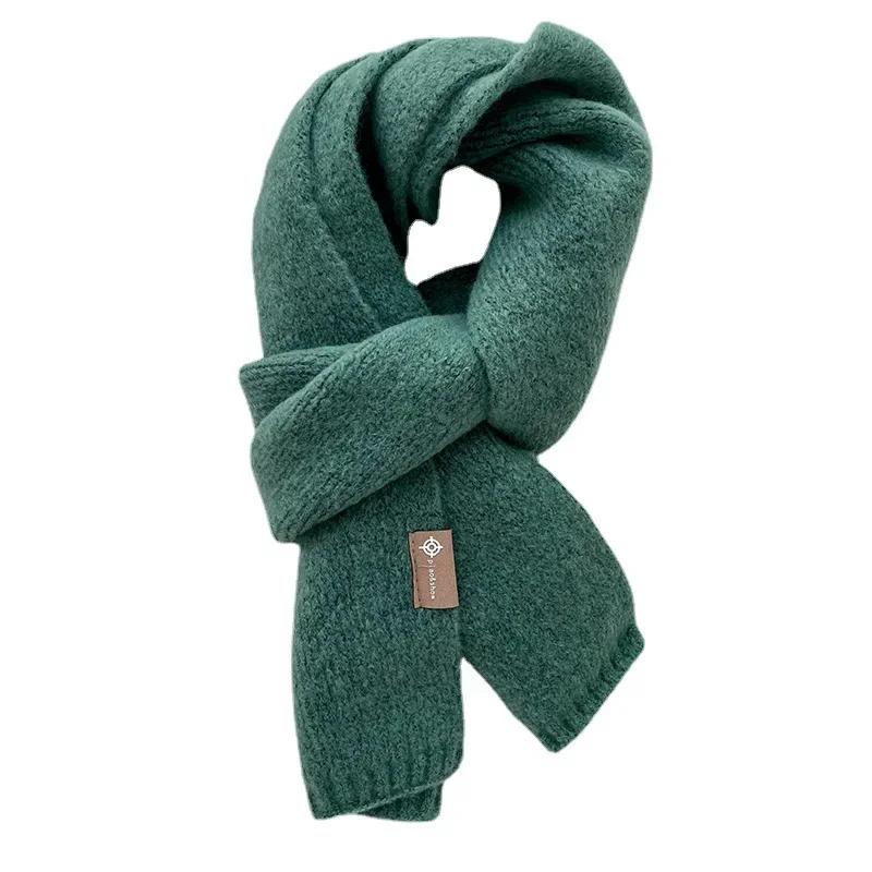 Fashion Cashmere Scarf Winter Warm Thick Comfortable Velvet Convenient Scarf Outdoor Keep Warm Solid Color Simple Scarf