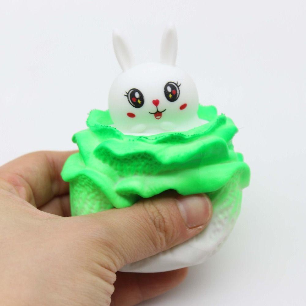 Tea Cup Squirrel Pop Up Mouse and Cheese Cabbage Rabbit  Pinch Toy   Children Adult Toys