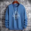 "2025 Youth Men's Loose-Fit Terry Sweatshirt: Long Sleeve, Round Neck, Fall/Spring Trend"