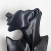 Gothic Hollow Cross Dangle Earrings Simple Ear Hooks Punk Style Drop Earrings Statement Jewelry Gift for Women Men