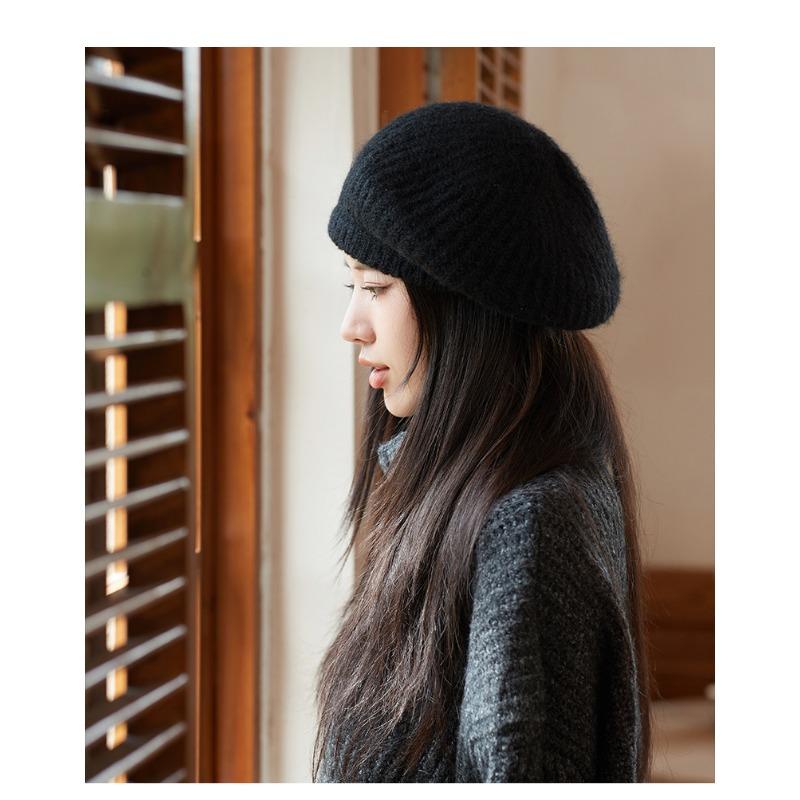 Autumn and Winter Hats, Children's Knitted Warm Woolen Hats, Solid Color Berets
