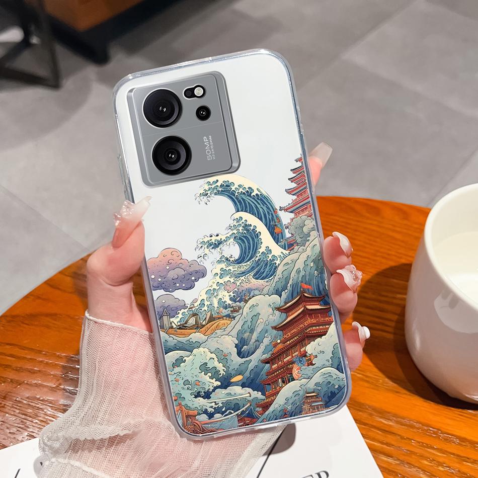 Clear Case For Xiaomi 13T Pro Soft TPU Silicone Cute Cartoon Back Cover For Xiaomi 13 T 13TPro Anti Drop Lightweight Phone Cases