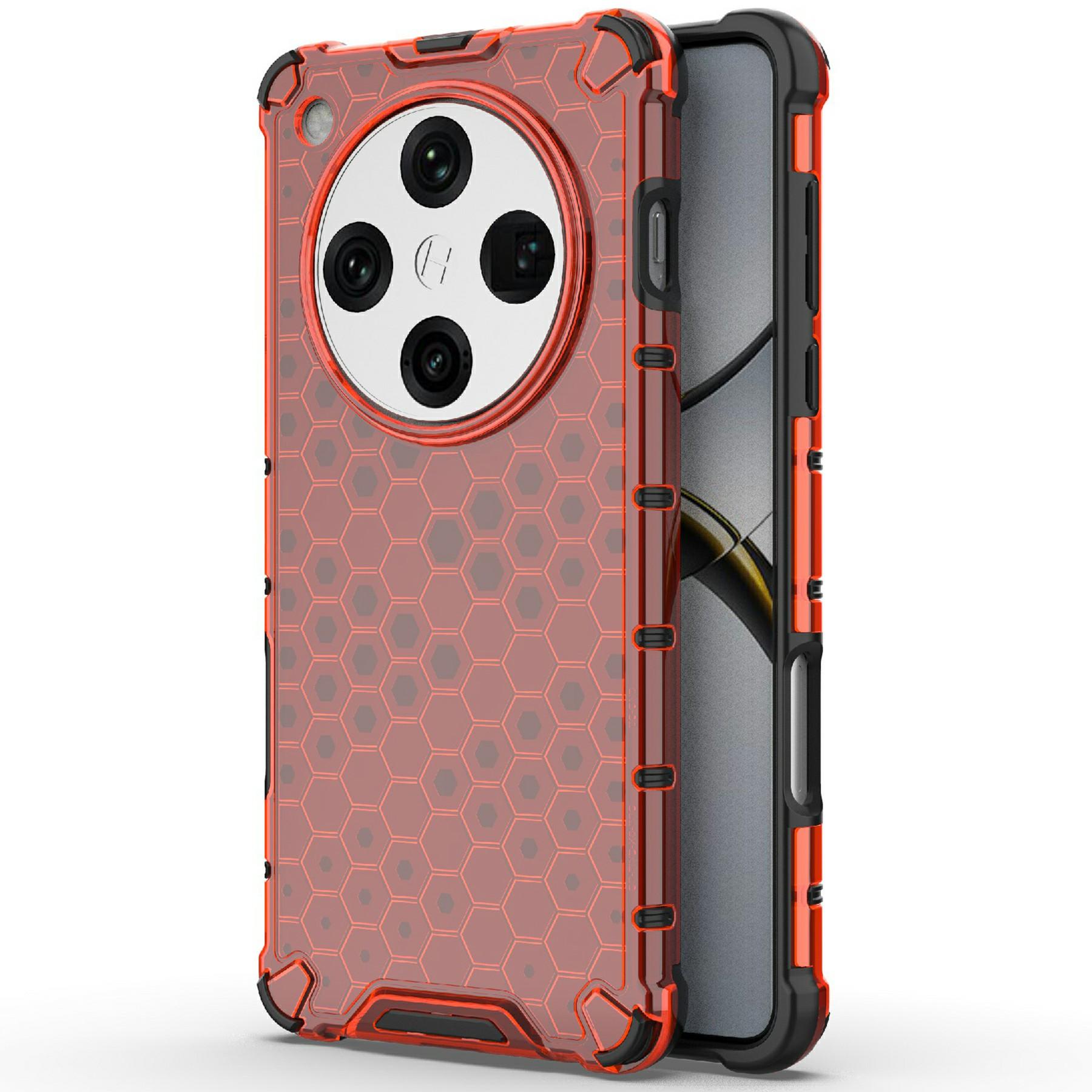 

For Oppo Find X8 Pro 5G Case PC+TPU Phone Cover Honeycomb Shape Red