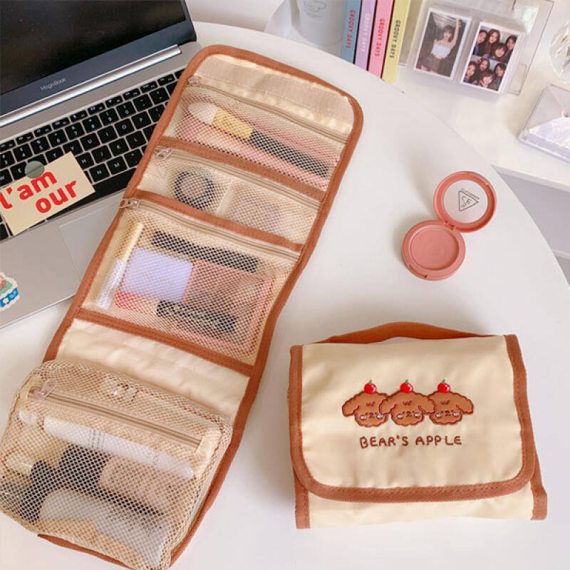Кольценосец Милый Пудель Холст Многоцелевая Косметичка beige