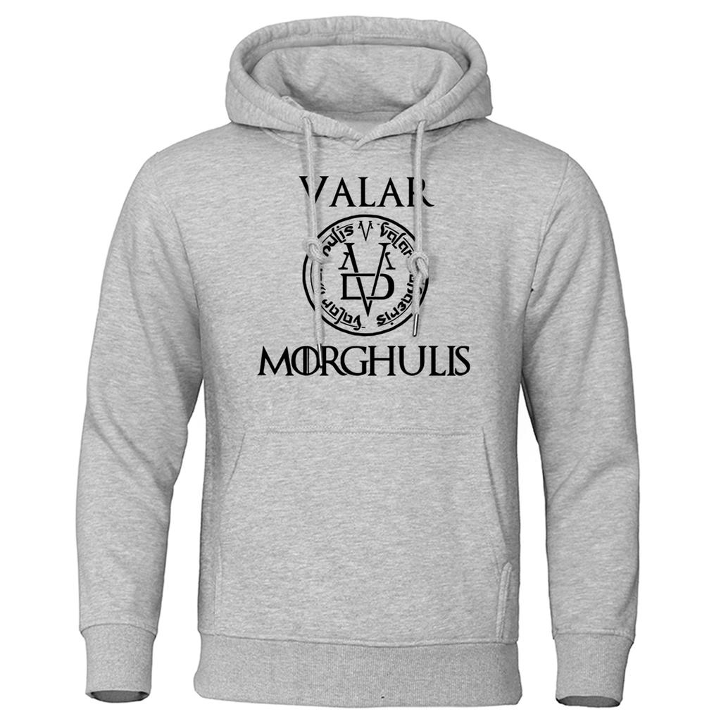 A Song of Ice and Fire Hooded Valar Morghulis Print Sweatshirts Oversized Loose Clothing Fashion Casual Long Sleeves Hoody Male