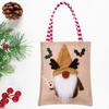 1Pcs Linen Christmas Gift Bag Christmas Candy Cookie Packaging Bag Boxes New Year Party For Snack Present Box Packing Xmas Bags