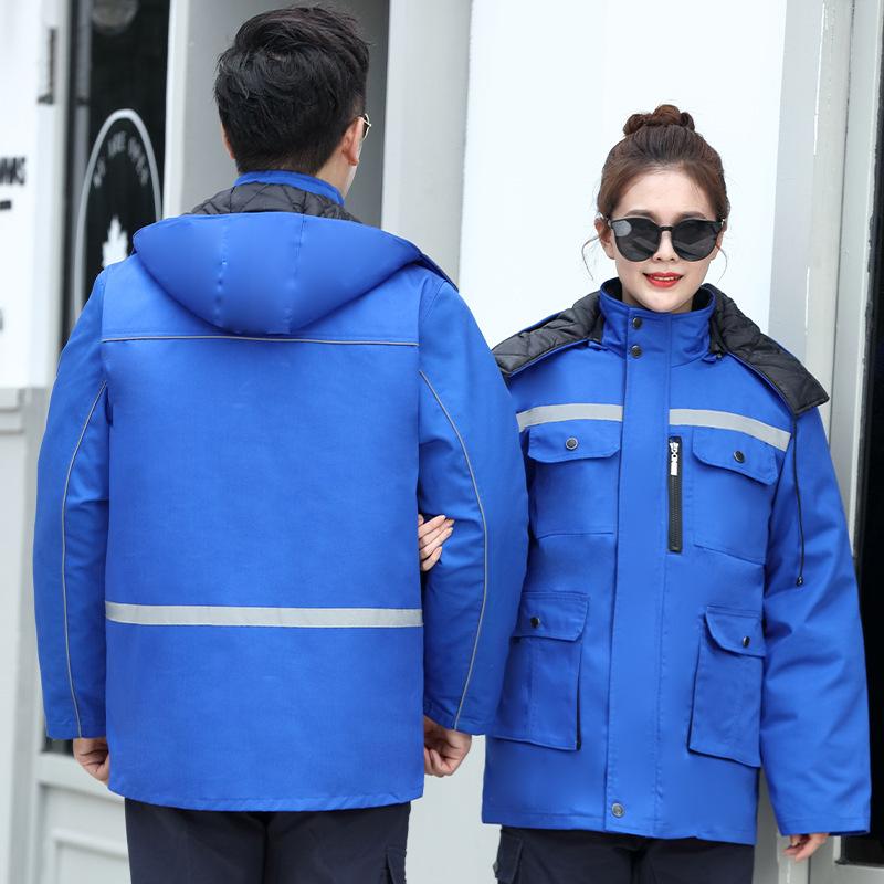 Men's Winter Cotton Work Jacket - Warm, Thickened, Cold Protection for Auto Repair and Workshop Jobs