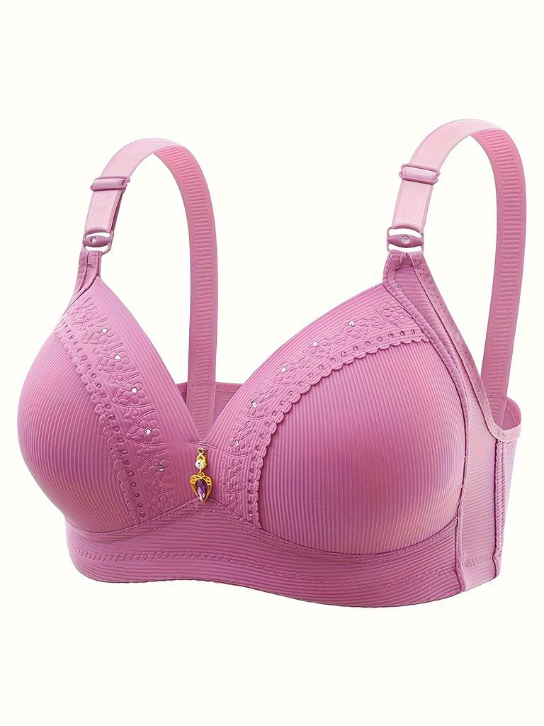 3-Piece Luxurious Lace Wireless Bras - Soft, Push-Up, Pendant Accent - Ultra-Comfort Womens Lingerie Set
