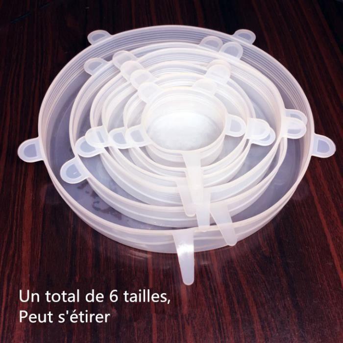 6-piece Silicone Plastic Packaging Green Silicone Preservation Lid Fresh Bowl Cover