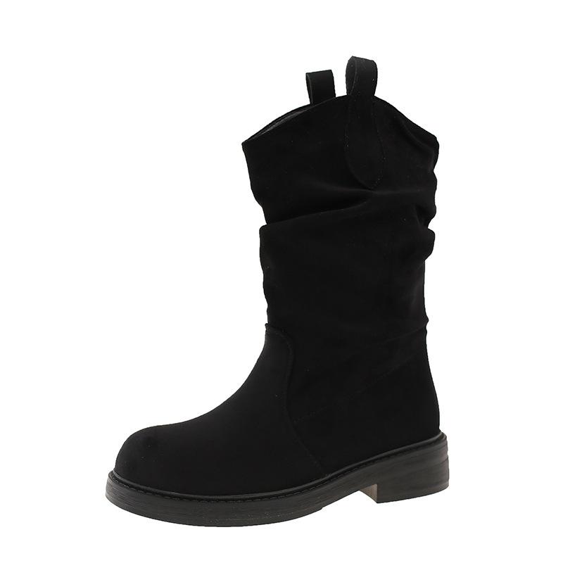 Autumn and Winter Platform Martin Boots Women's Shoes New Small Thin Versatile Boots Elastic Suede Short Boots Women