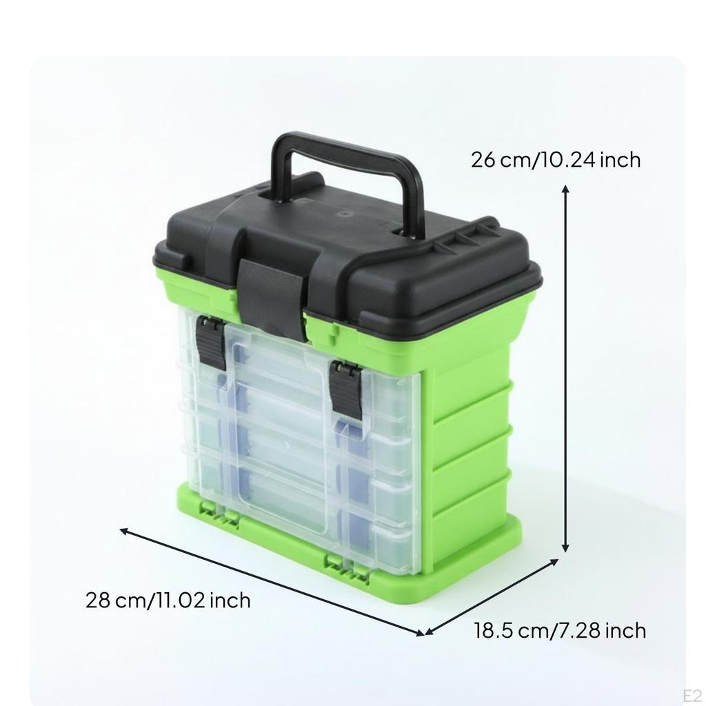 MultiCompartment Tackle Box Stacked Compartments Fishing Transparent Drawers Portable
