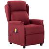 Massage Chair with Cushion Burgundy Red Fabric