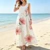 Women's Sleeveless Maxi Dress for Beach Vacation,Lightweight Breathable Floral Summer Casual Dress for Outdoor Travel