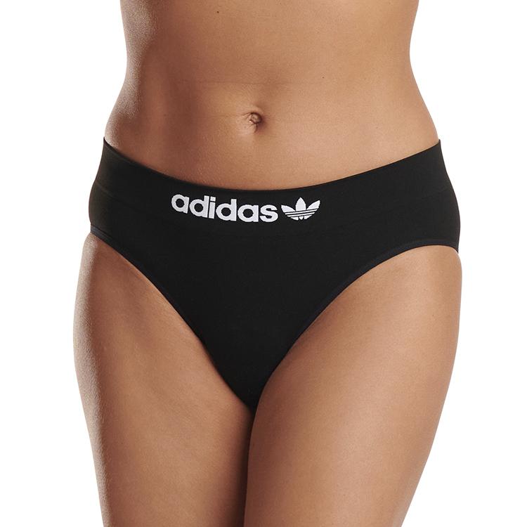 adidas Originals Full Coverage Elastic Comfortable Autumn Thin Antibacterial Triangle Underwear 2-Pack Women Underwear Black 4A4P67-908