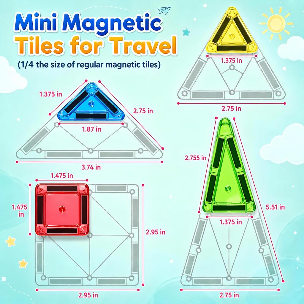 Portable Magnetic Stained Glass Building Tiles Set for Kids - Educational Toy