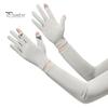 Sunscreen Arm Sleeves Women Sun Protection Gloves, Cooling with Detachable Full Finger Gloves Anti-Slip Palm, UV for Summer Driving Cycling Hiking