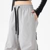 Ladies' Fashion Solid Color High Waist Pocket Drawstring Pants