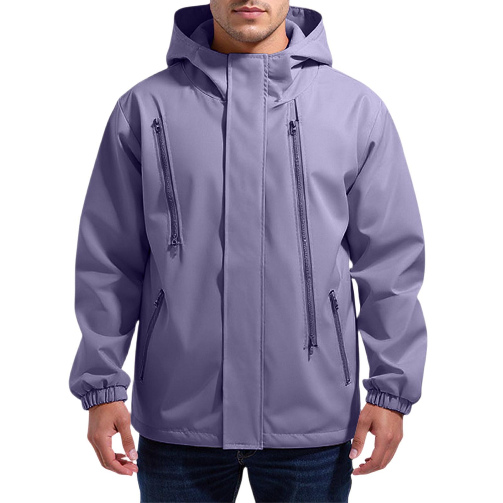 

Men S Loose Half Zipper Hooded Sweatshirt And Submachine Jacket M фиолетовый