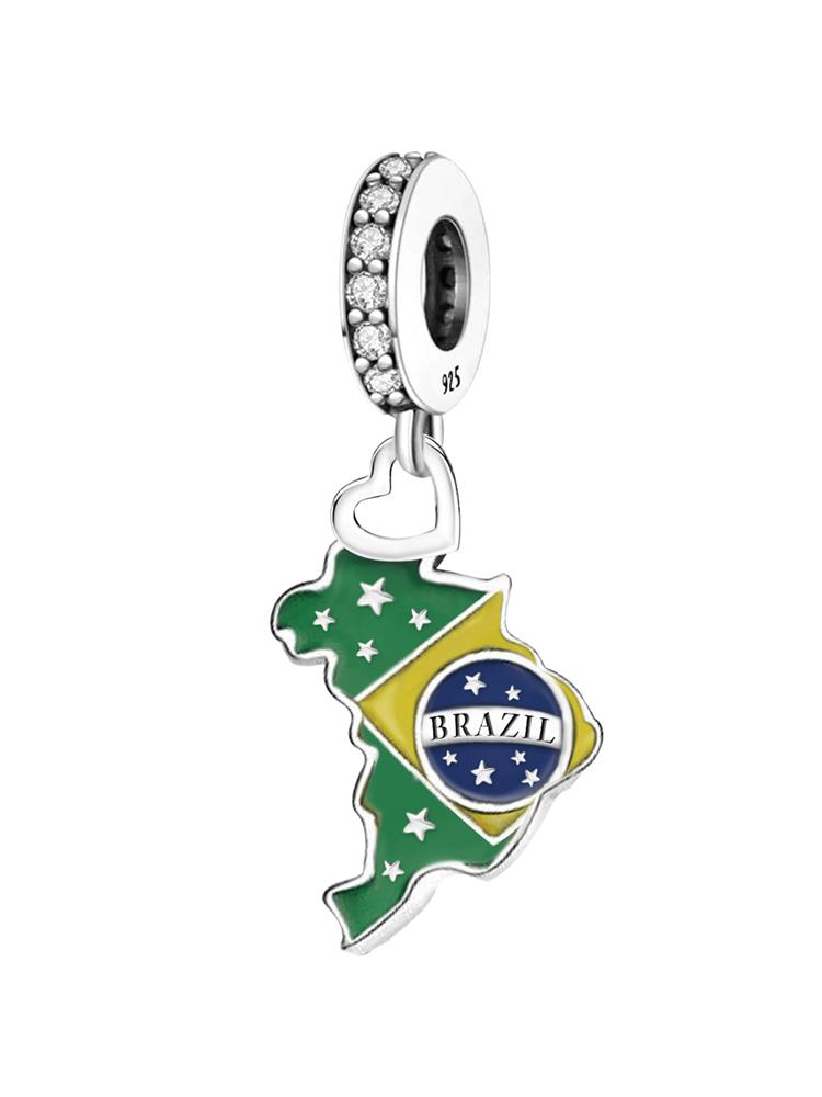 Copper Windmill Columbia Brazil Various Countries Charms Beads Fit Original Pan Bracelets Bangles Fine Jewelry Gift