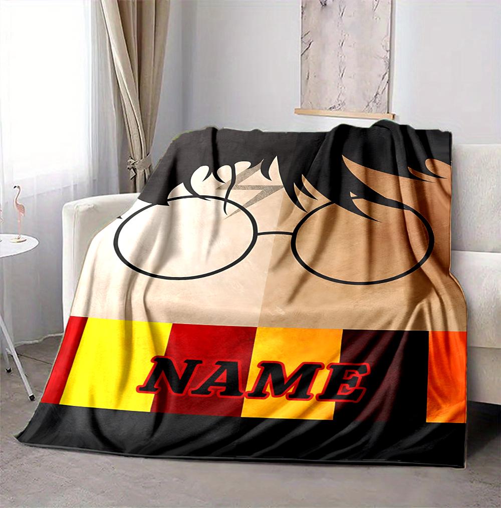 Custom Name Harry Potter Flannel Blanket Throw Blanket Soft Warm Sofa Bed Home Decor Unique Gift