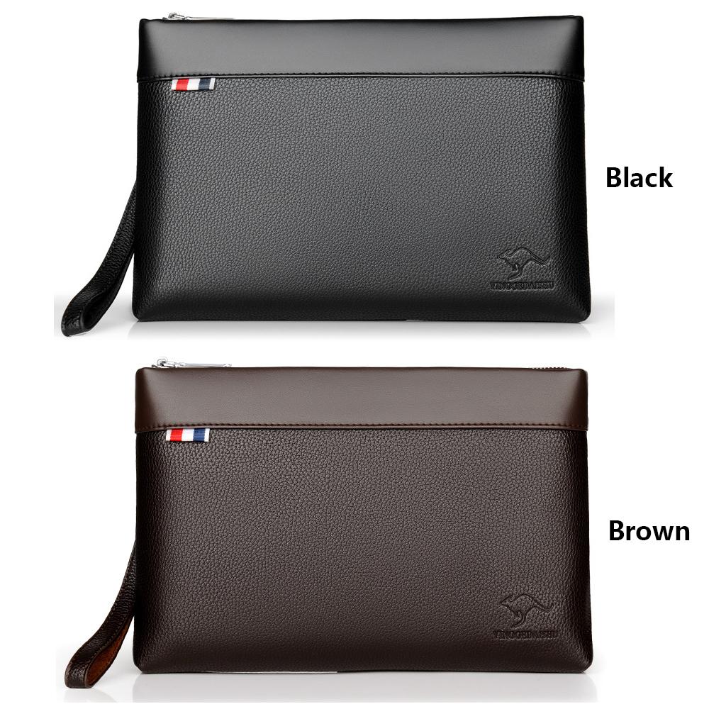 Soft Leather Men Bags Fashion Business Clutch Bag Casual Travel handbag Phone Purse Designer for Male Birthday Gift