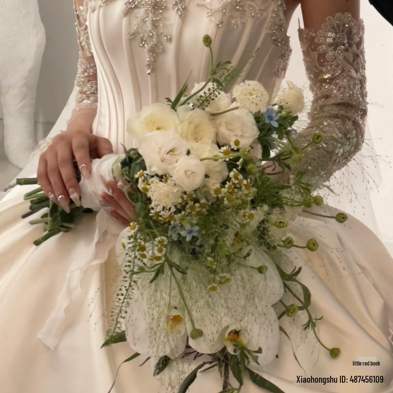 Mori-Style Garden Wedding Photography with French, Korean, and Waterfall Elements