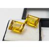 Fabulous Natural Sapphire Yellow Earring 13-14 Ct Baguette Cut Pair Gemstone