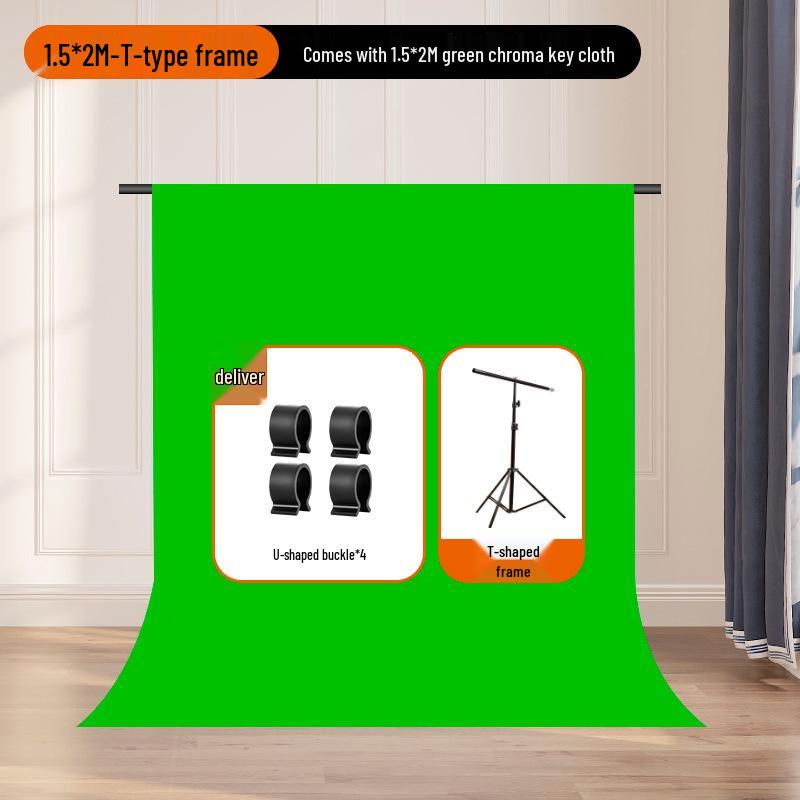 Portable Pull-Down Green Screen: Thick, Liftable, Telescopic Background for Keying and Live Streaming