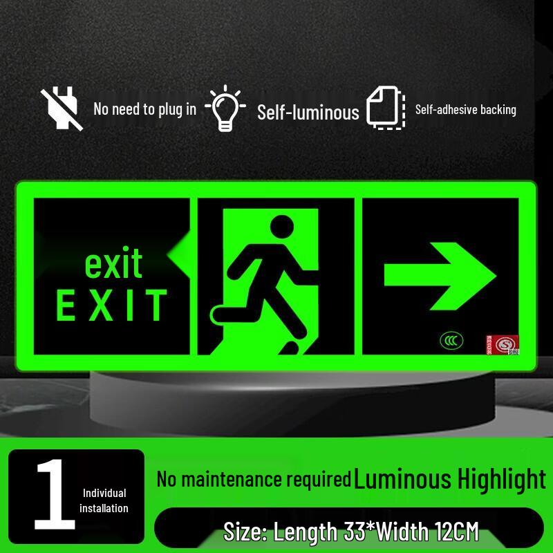 WEZHO Self-Luminous Fire Safety Exit Sign