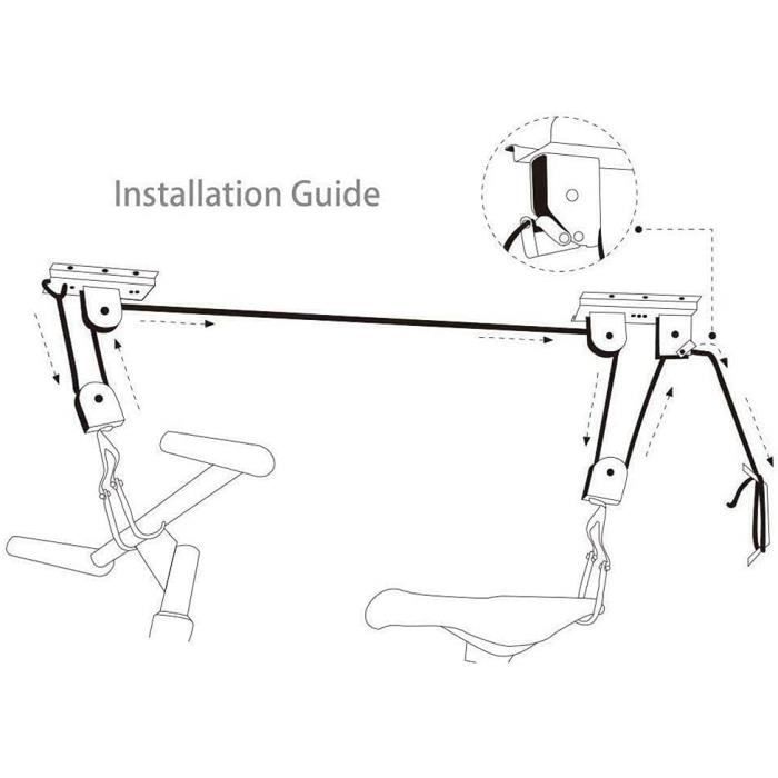 Bicycle Lifting Support - A347 - Black - For 1 Bicycle - Easy Installation - Space-saving