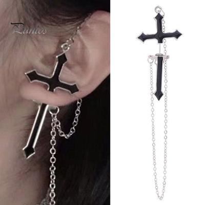 1 Stück Ohrringkette, stilvolles Kreuz-Design, antiallergisch, dekorative, zarte Ohrhänger für den Alltag