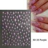 3D Französisch Sterne Nagel Aufkleber Laser Golden Lila Sterne Nagel Aufkleber Glitter Charms Maniküre Kunst Dekor
