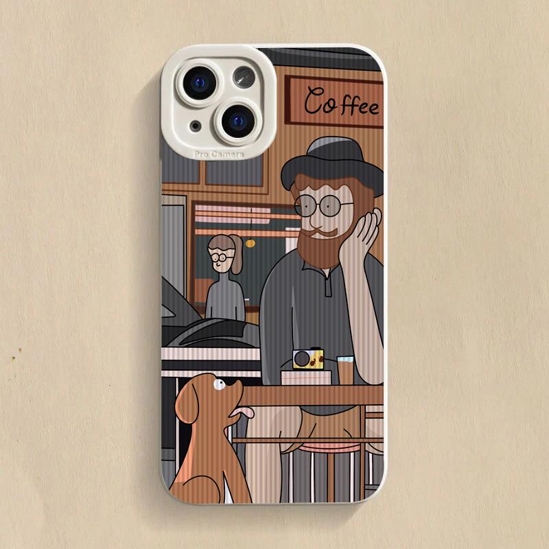 Cartoon Uncle Phone Case For iPhone 16 15 14 13 12 11 Pro Max 15 Pro XS XR X 7 8 16 PLUS SE  Shockproof Soft Silicone Cover