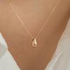 LUNNE 14k Simple Waterdrop Necklace (14k Gold) #NE01