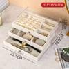 Three Layer Velvet Jewelry Storage Box Dust Proof Drawer Style Jewelry Organizer for Stud Earring Necklaces Accessories Dressing
