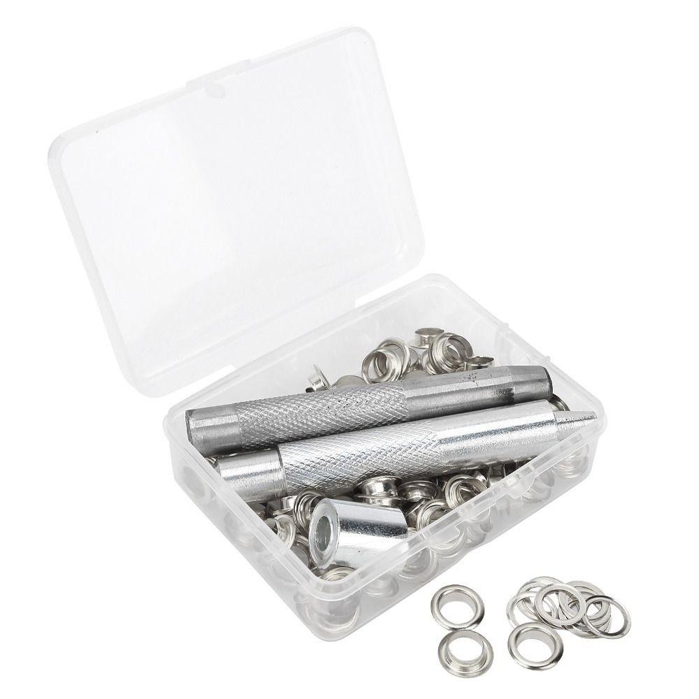 100pcs Clothing Grommets Grommet Eyelet Kit Plastic Storage Box Hole Punch Tool For DIY Projects