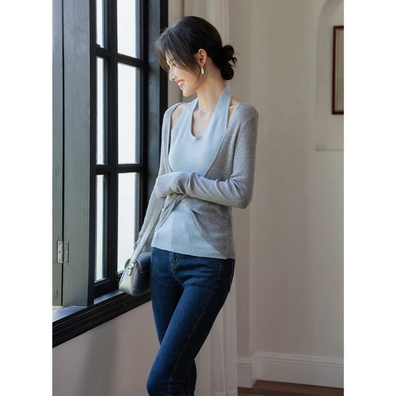 Mokana Women's Faux Two-Piece Long-Sleeve Knit Top