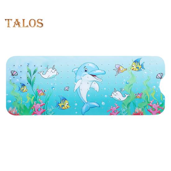 Bathtub Mat Cartoon Printed Anti-Slip with Drainage Holes Strong Suction Cups Safe Fun Bathing Experience Children Shower Mat