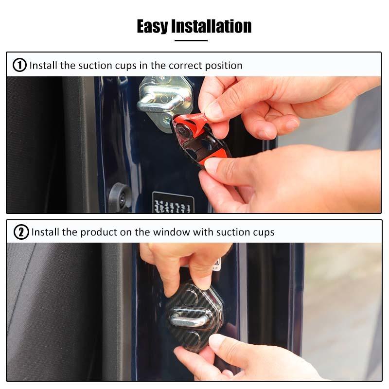 Car Decoration Accessories Door Lock Buckle Cover  For Suzuki Jimny 2019 Up 4-door Version ABS Plastic 