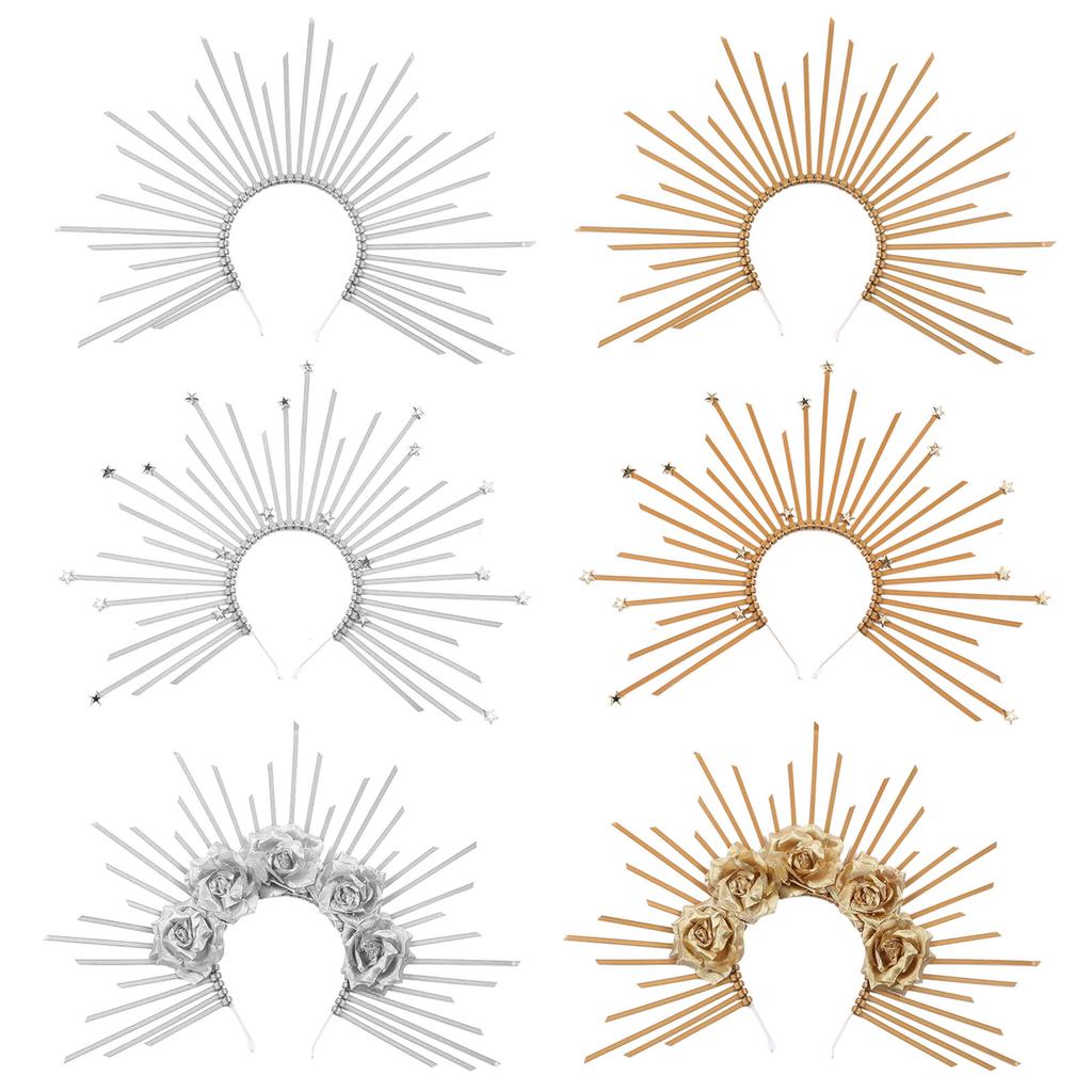 Women Head Jewelry Stylish Sun Headband Fashionable Headpiece Elegant Headpiece Alloy Material for Parties and Weddings
