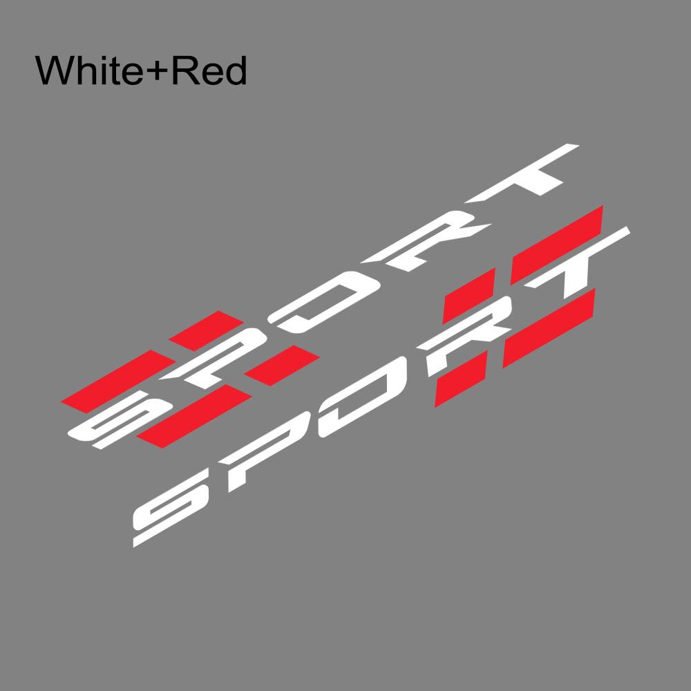 2PCS Car Body Side Skirts Sport Letters Stickers Vinyl Film Decals PVC Self-adhesive Car Body Exterior Decoration Accessories