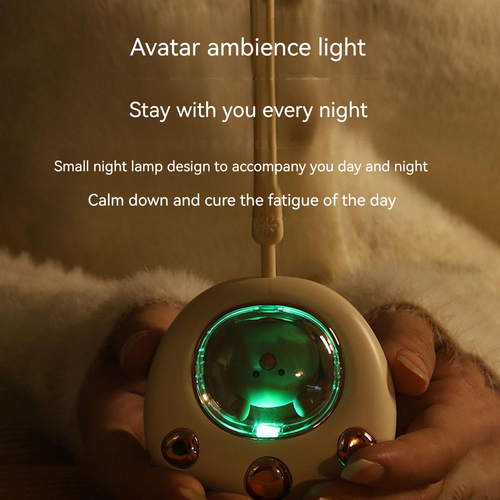 1200mAh Cartoon Hand Warmer Mini Portable USB Rechargeable Hand Warmer 3 Level Heating Night Light with Hand String Winter