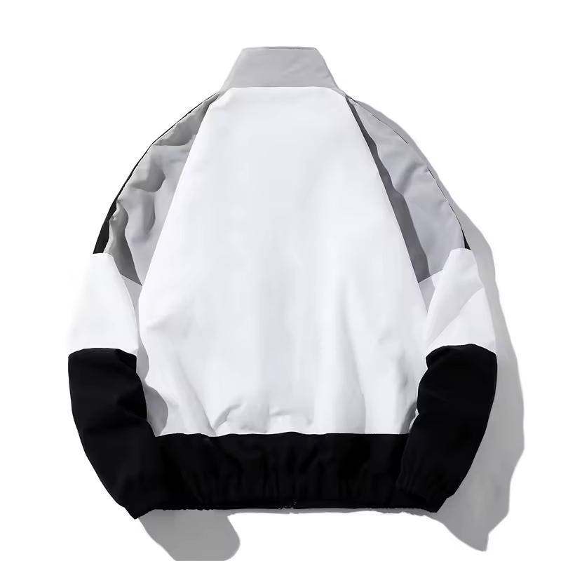 Men's Jackets Fashion Casual Color Contrast Round Neck Coat Version Loose Quality Comfortable Fabric Breathable