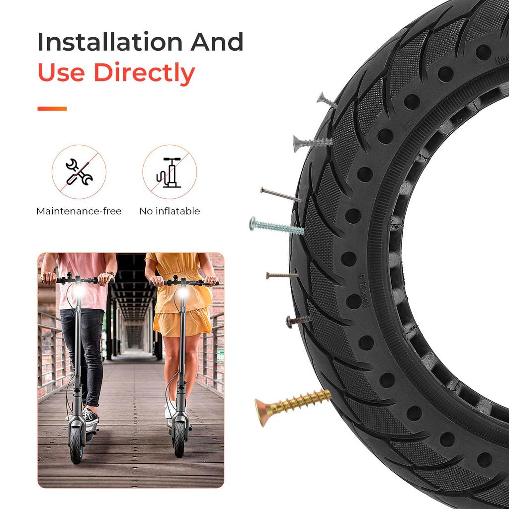 NEDONG Black 10*2.5 Solid Tire(37mm)