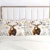 Plants Reindeer Pattern 3D Printed Duvet Cover Soft Comfortable Rustic Style Bedding Set Wildlife Theme Quilt Cover Pillowcases