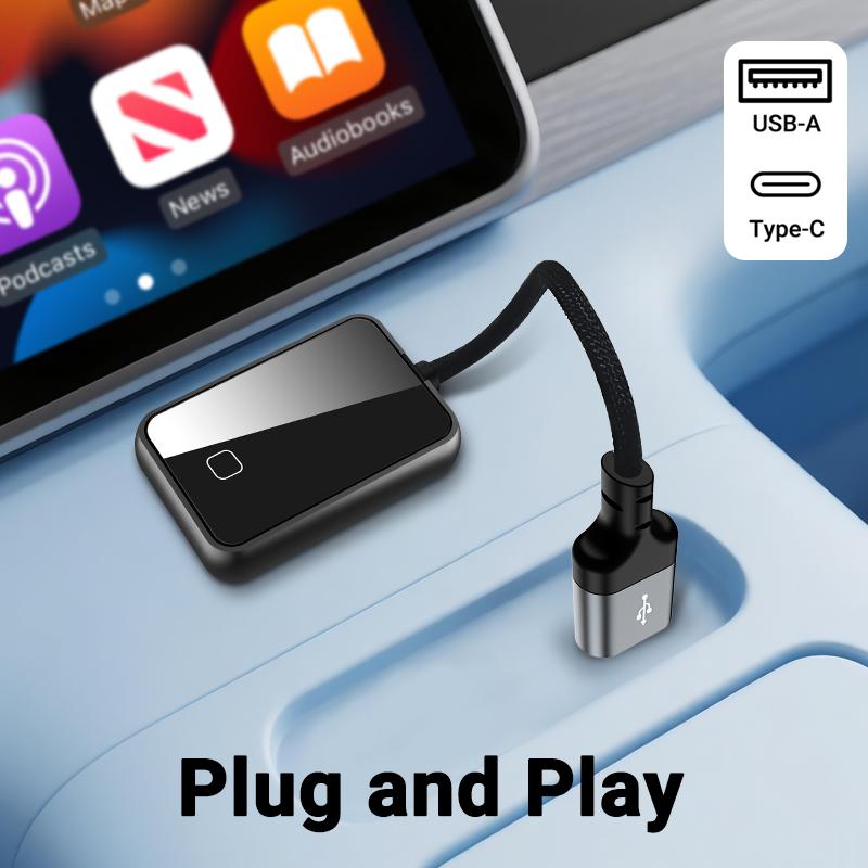 2in1 Wireless CarPlay&Android Auto Adapter Easy Installation Plug&Play Fits 99% of Cars Carplay Wireless Adapter Vehicle Upgrade